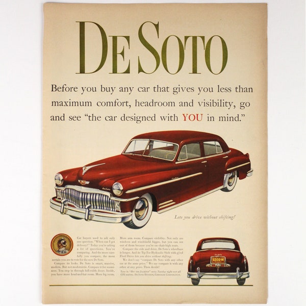 1949 DeSoto Car Ad - DeSoto Magazine Ad - Classic Car Pictures