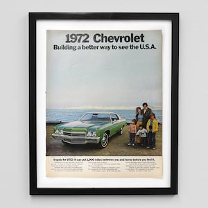 1972 Chevy Impala Magazine Ad Print