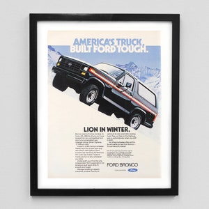 1982 Ford Bronco Magazine Ad Print - Lion in Winter