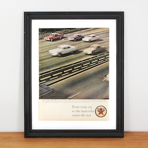 1963 Texaco Gas Magazine Ad Print - Trust the Star Wall Art