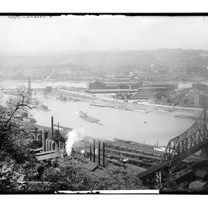 Early 1900&#39;s Pittsburgh PA Photo - Steel Plant Landscape Print
