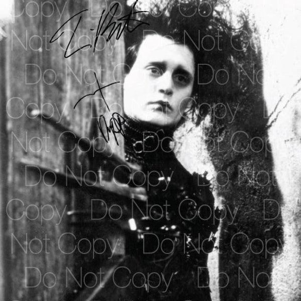 Edward Scissorhands Johnny Depp Tim Burton firmó 8"x10" foto autógrafo fotografía póster impresión reimpresión