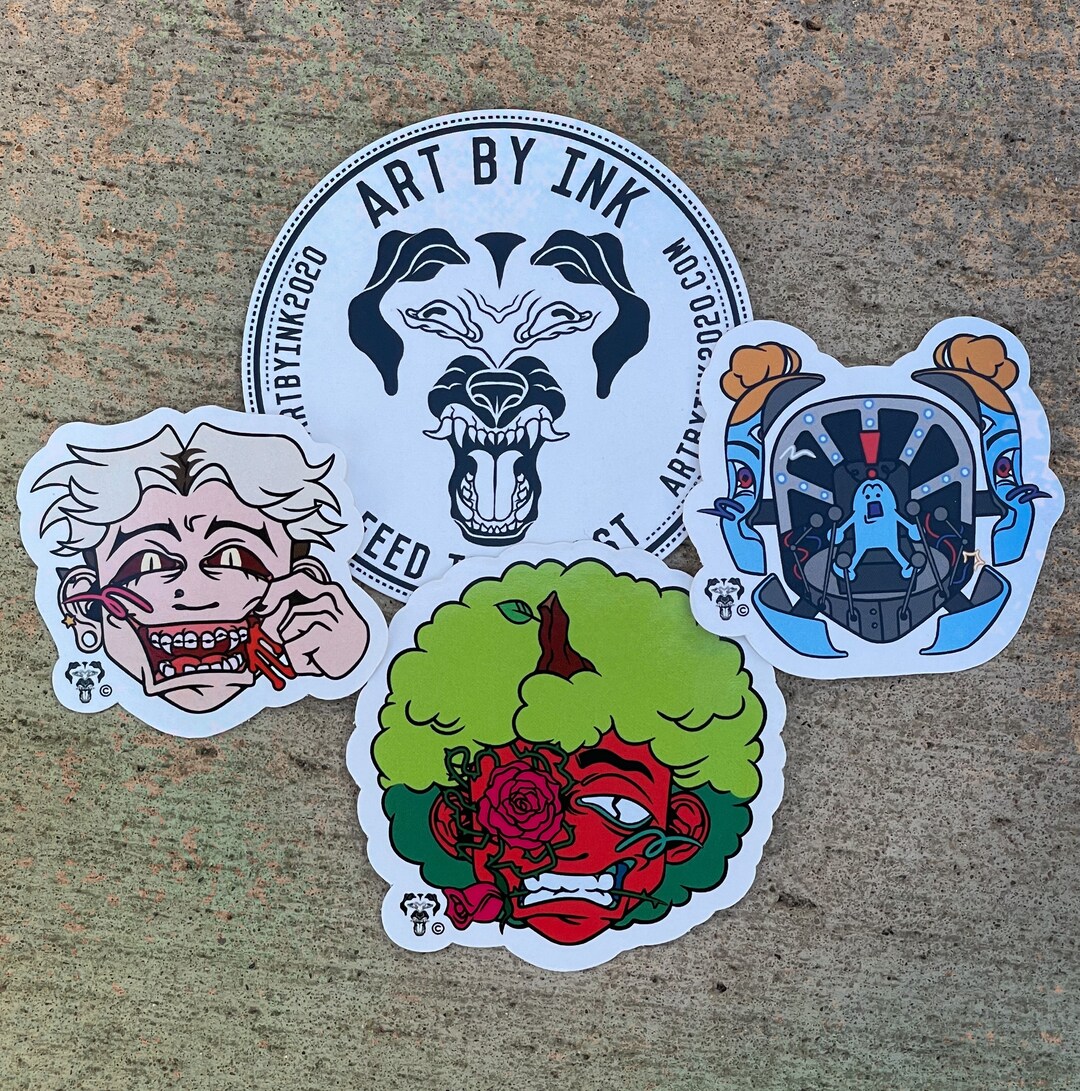 Set of 3 Stickersheads Etsy