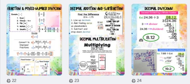 MATH REFERENCE PACKET Editable & Printable!! Math Help for Students! - Etsy