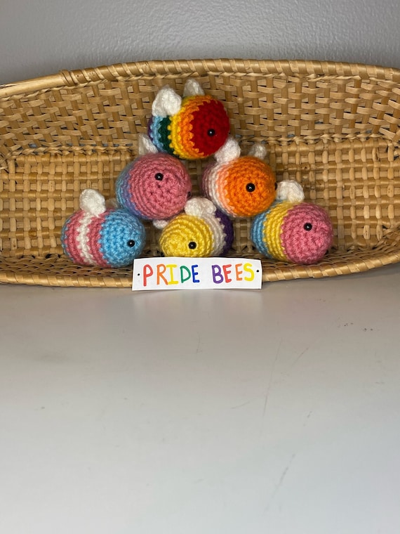 Crochet Pride Bee Plush - Handmade Amigurumi Bee