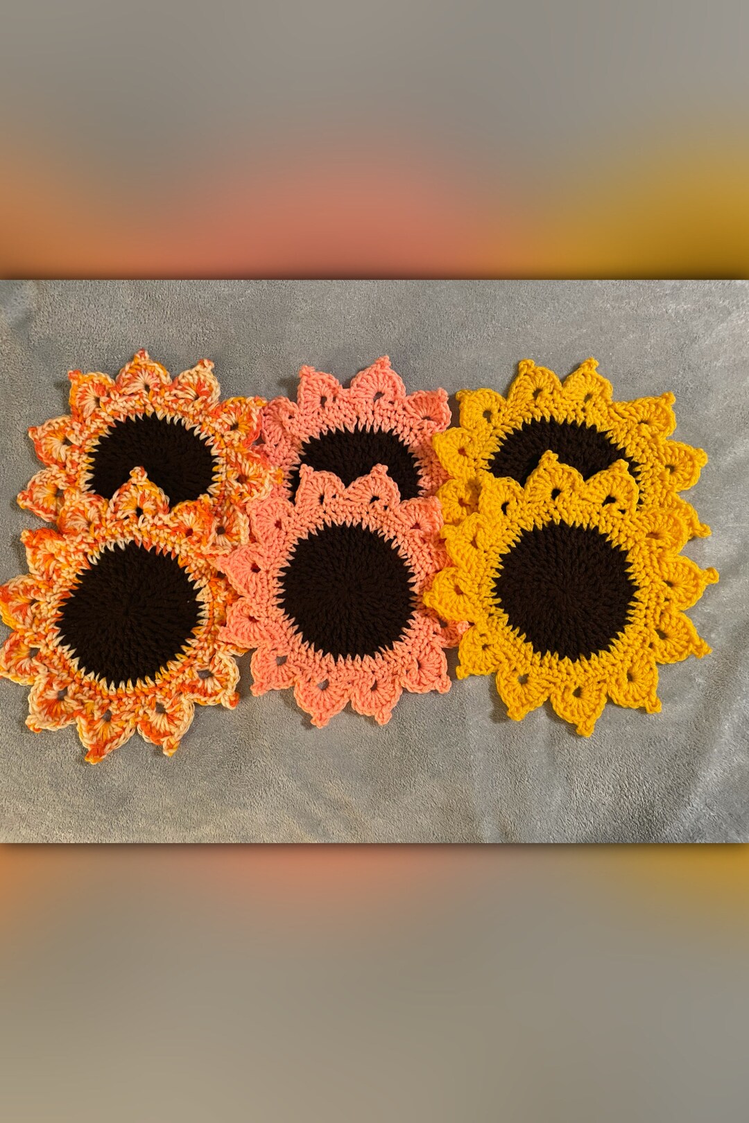 Crochet Sunflower Potholders/ Hot Pads Etsy