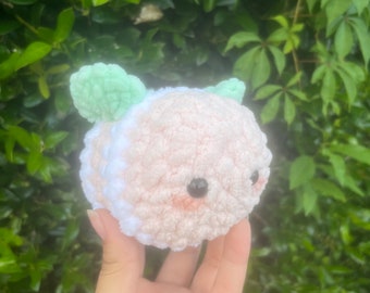 Hand made crochet amigurumi strawberry bee