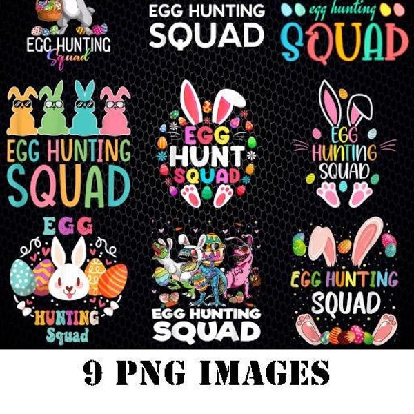 Egg Hunting Squad Crew Family Happy Easter Bunny Png, Easter Png, Peeps Png, Peeps Easter Png, Egg Hunting Crew Png