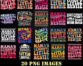 Mama's Expensive Little Bestie Png, Mom Life Png, Mother's Day Png, Trendy Groovy Wavy Digital Download Sublimation PNG