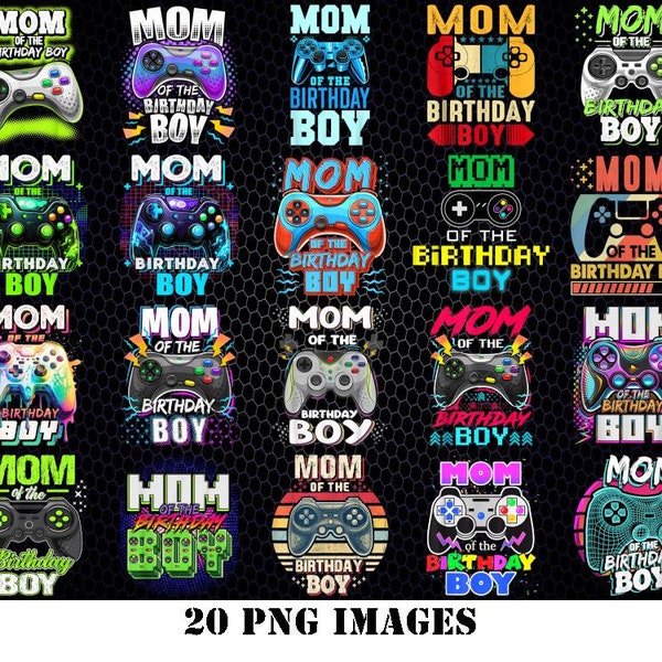 Mom of the Birthday Boy Matching Video Game Birthday Party Png