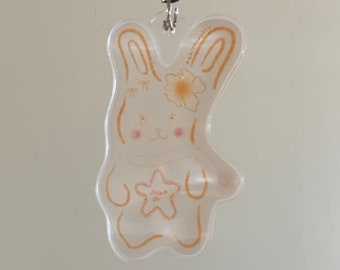 Dream On Bunny Charm Keychain by Nabithoughts