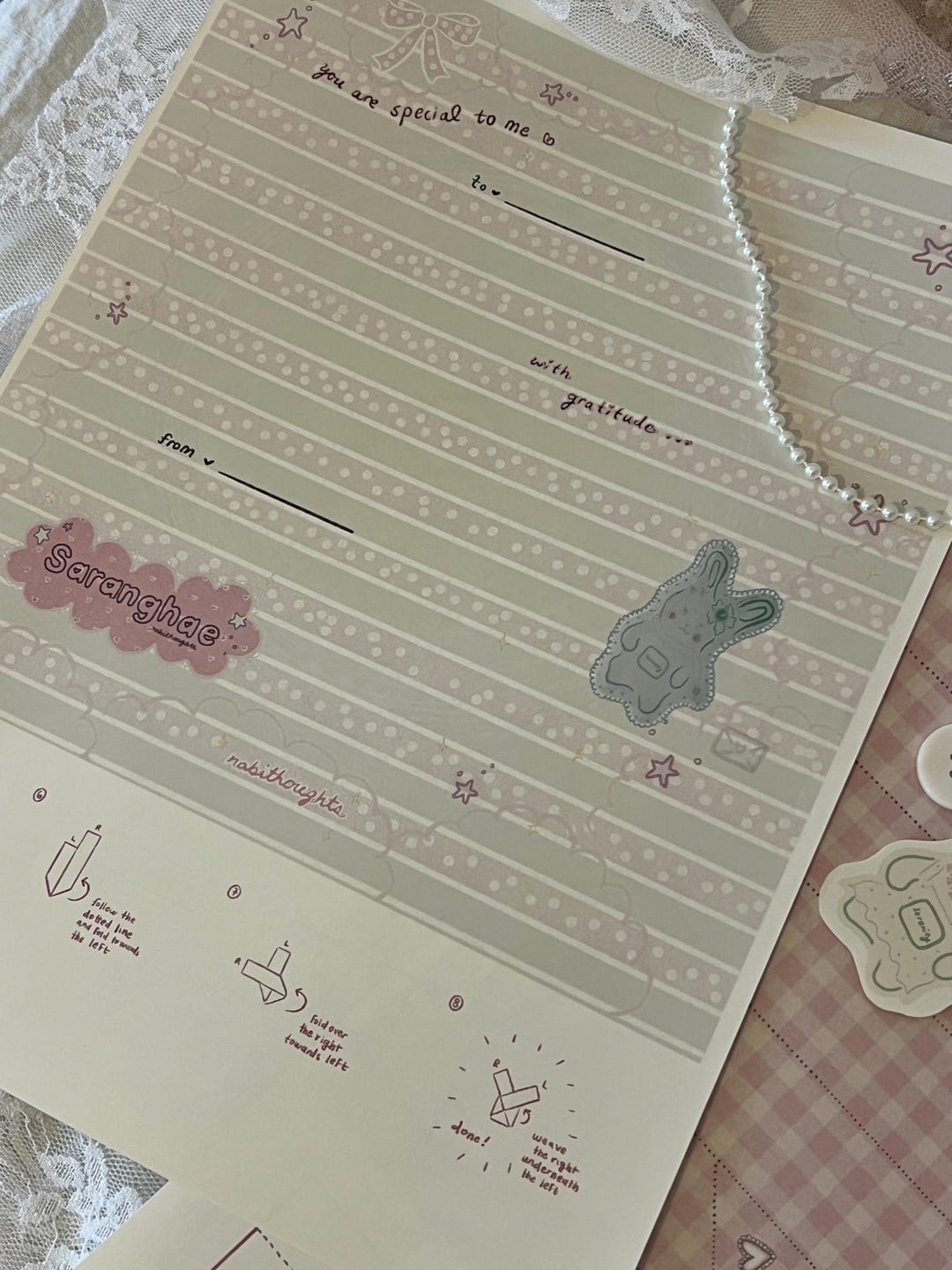 Unfolded Origami Note by Nabithoughts (쪽지) - Etsy