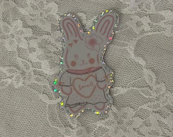 Love Bunny Glitter Sticker by Nabithoughts