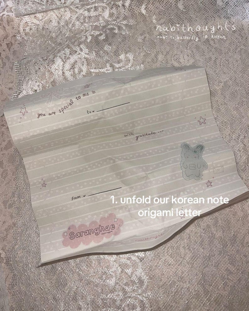 Unfolded Origami Note by Nabithoughts (쪽지) - Etsy