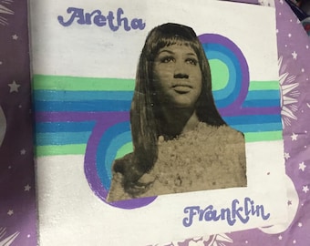 Aretha Franklin handgeschilderde kunst aan de muur