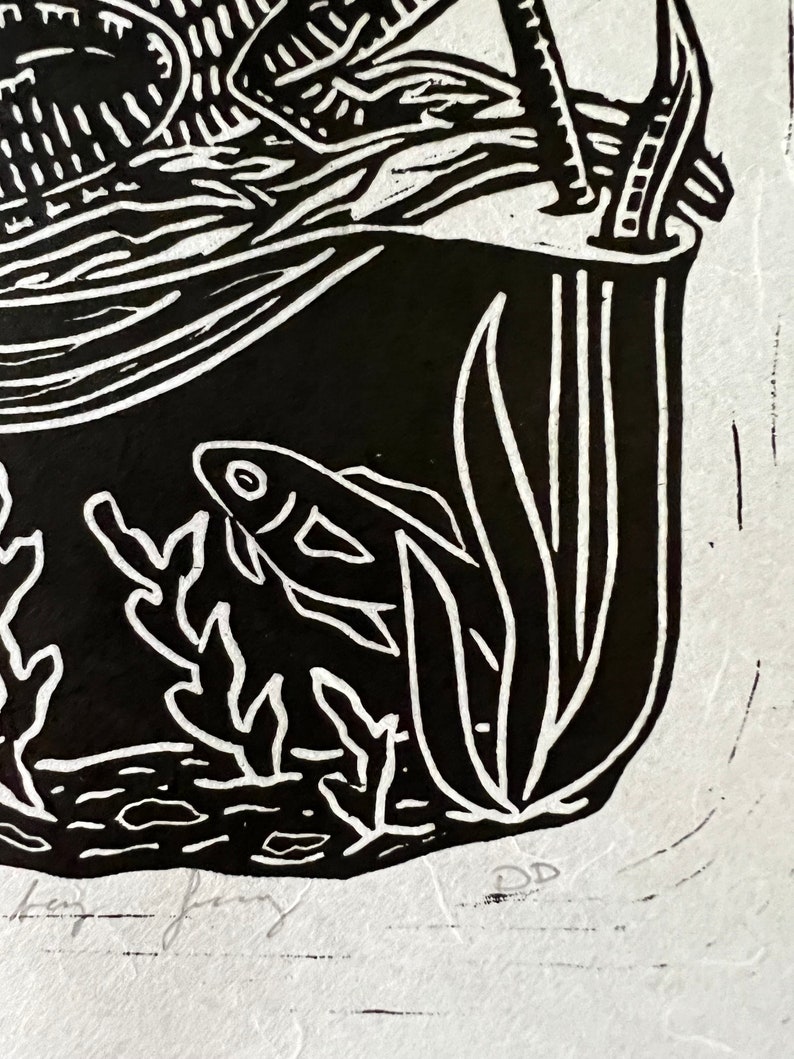 Frog Linocut Print florida Bog Frog Handmade | Etsy