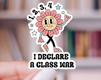 Pegatina de vinilo sobre la lucha de clases: derechos de los trabajadores, calcomanía de justicia social.