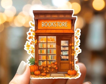 Fall Bookstore Vinyl Sticker | Cozy Book Lover | Autumn Vibes | Bookish Vinyl Decal