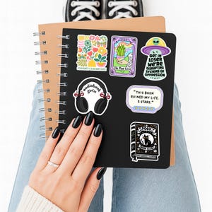 Spooky Book Club Sticker: Black Cat Halloween Vinyl Decal image 3