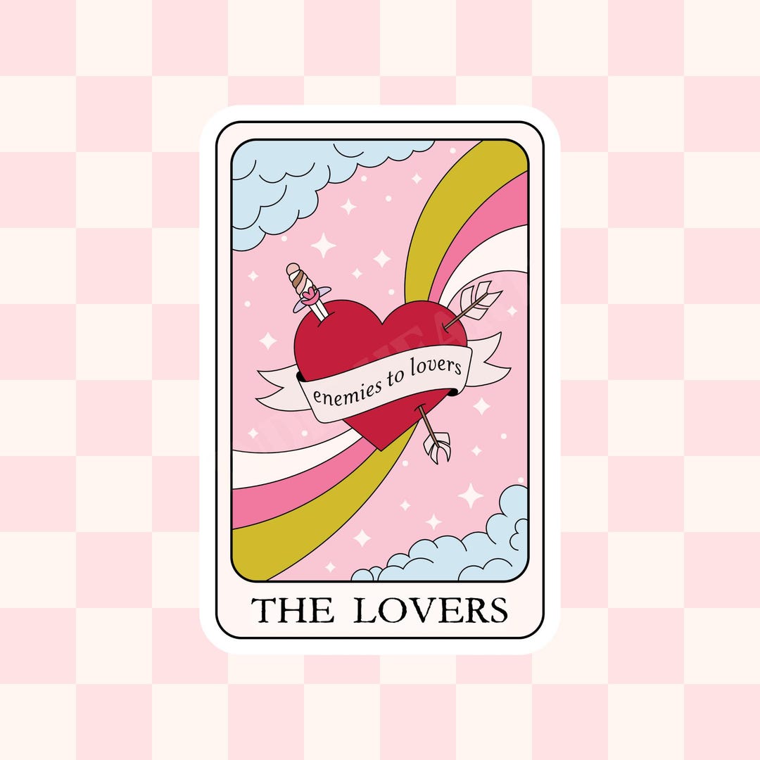 the-lovers-tarot-sticker-glossy-vinyl-e-reader-decal-etsy