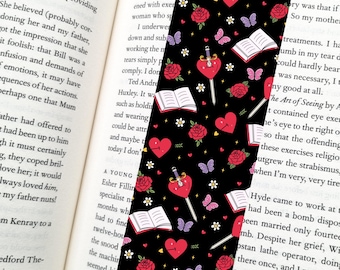 Romantasy Reader Floral Bookmark - Soft Matte Laminated Book Lover Gift