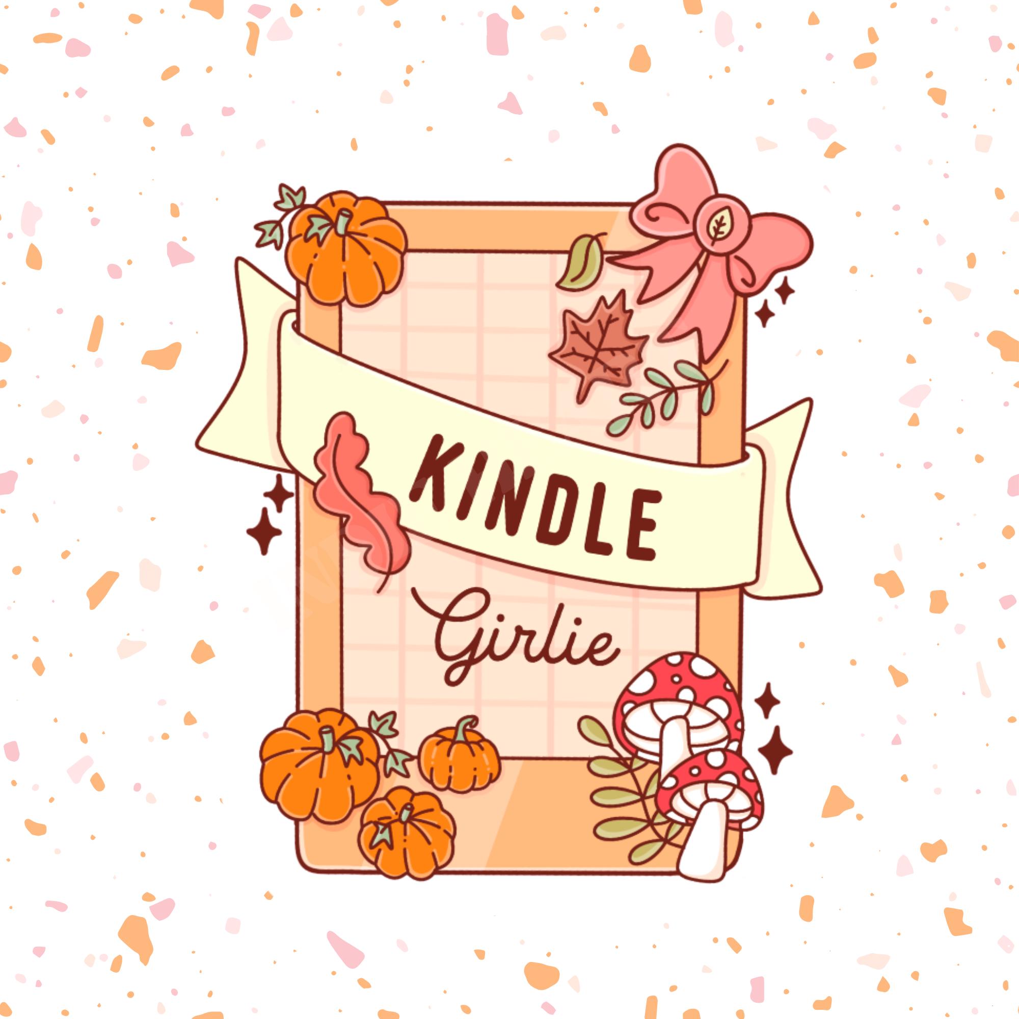Fall Kindle Girl Sticker: Cottagecore Bookish Vinyl Decal - Etsy