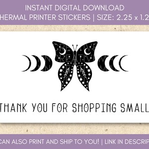 TL46 - Thermal Printer Download - Thanks for Shopping Small - PNG Sticker Label Download - 2.25&quot; x 1.25&quot; - Small Business Sticker
