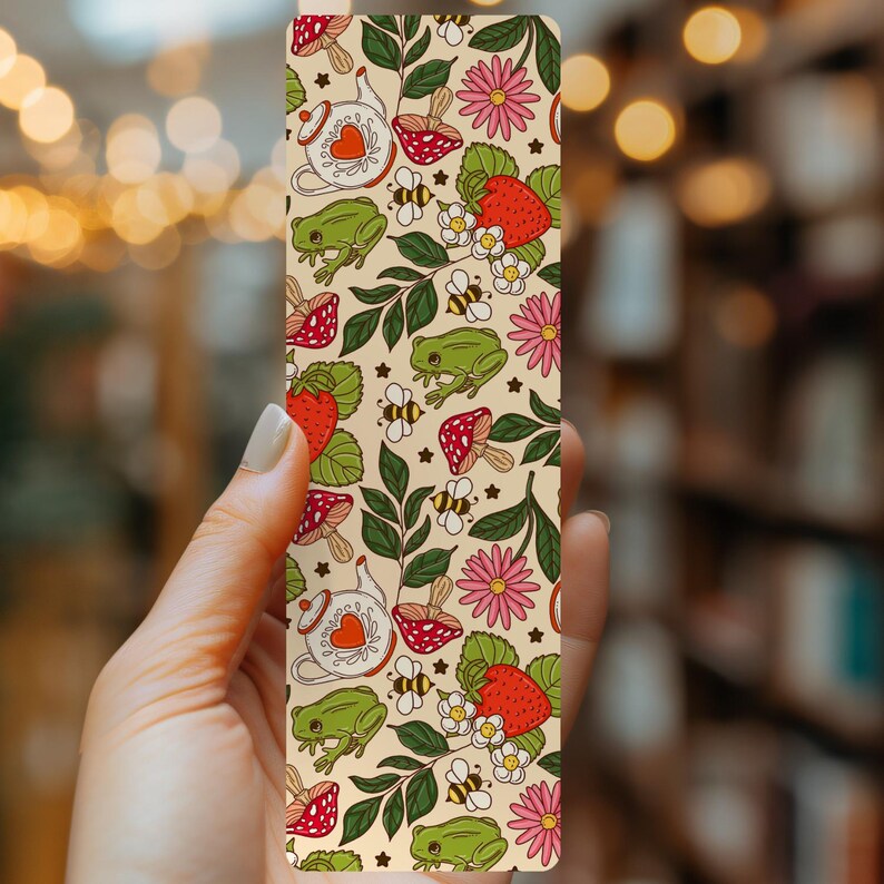 Forest Frogs Tea Party Bookmark: Cottagecore Book Lover Gift - Etsy