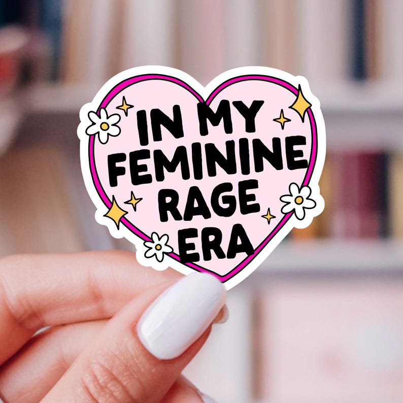 In My Feminine Rage Era Protest Sticker | Vinyl Kindle Decal | Feminist Reader Gift image 1