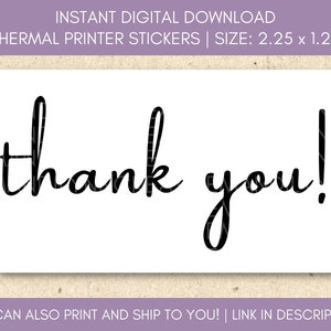 TL20 - Thank You! Thermal Sticker PNG  | Thermal Printer Label Download | 2.25 x 1.25 | Small Business Sticker
