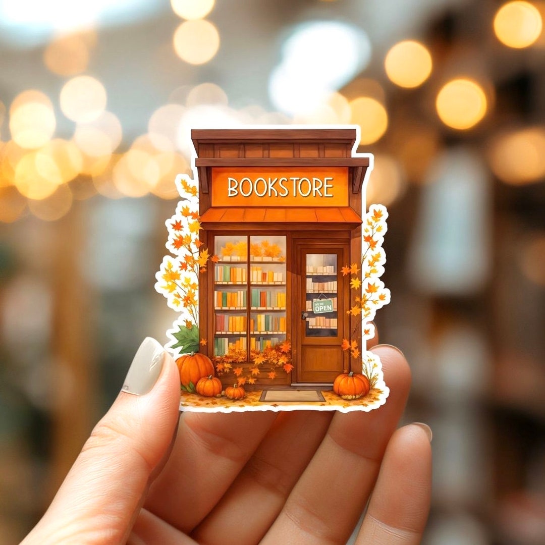 Fall Bookstore Vinyl Sticker | Cozy Book Lover | Autumn Vibes | Bookish ...