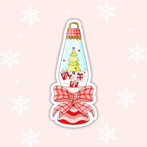 Holiday Lava Lamp Vinyl Sticker | Durable, Water-Resistant | Kindle, Laptop, Planner | Book Lover Gift, Stocking Stuffer