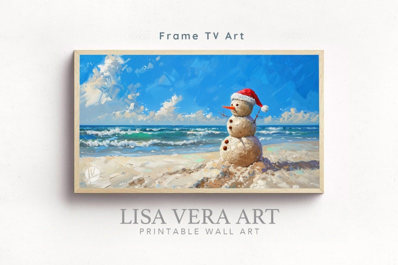 Frame Tv Art Beach Snowman Painting DOWNLOAD, Frame Tv Tropical Hawaii ...