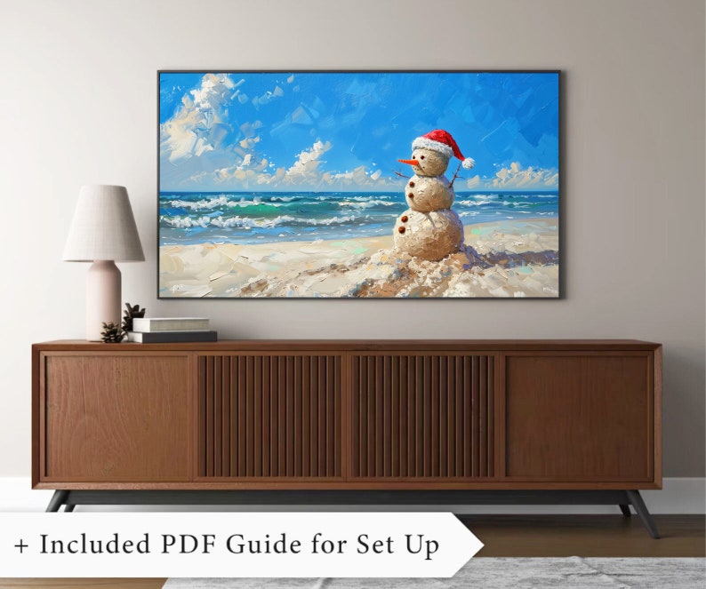 Frame Tv Art Beach Snowman Painting DOWNLOAD, Frame Tv Tropical Hawaii ...