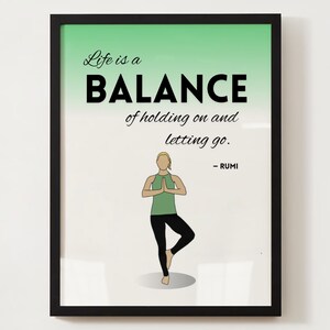 Life Is A Balance Poster, Printable Wall Art, Office Decor, Physical Therapy Clinic, Doctors Office, Yoga Studio