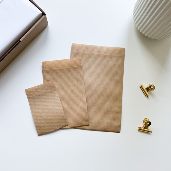 Papiertüten Kraftpapier braun | 100 Stück | Kleine Papiertüte | Papierbeutel zum Verpacken