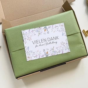Tarjeta “Gracias por tu pedido”, tarjeta de agradecimiento por pedido, tarjetas de agradecimiento para clientes, flores silvestres, A6