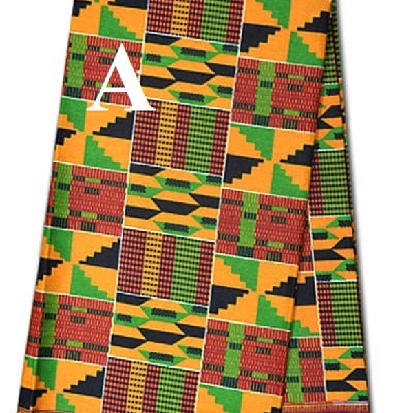 Kente fabric/ African Fabric/ Ankara Print Fabric/ Fabric by the Yard  or Wholesale