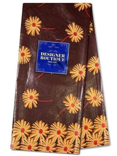 Brocade Fabric/ 100 % cotton Brocade/ Designer Brocade Fabric/ African Fabric/ Brown/ Peach/ Red