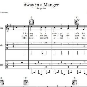 Away In A Manger Guitar Tab