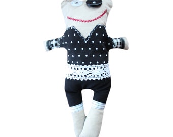 Alexia (Black and White) - There is only one copy of this unique and original plush!
