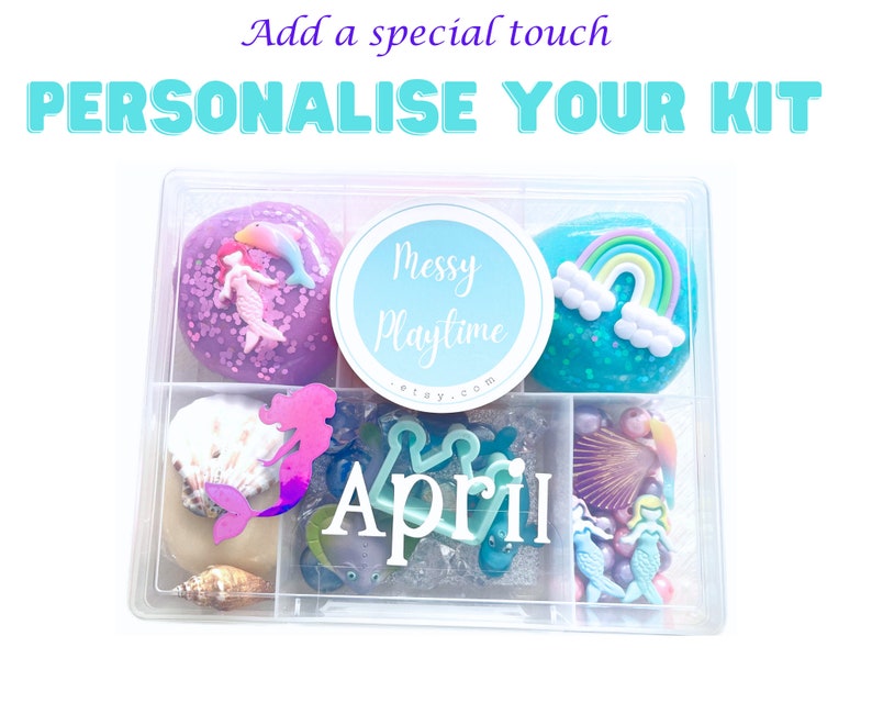 Mermaid Play Dough Kit Sensory Play Kit Sensory box Birthday Gift Girl Kids Gift Playdoh Birthday Ideas image 2