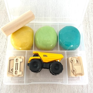 My First Trucks Play Dough Kit  Birthday Sensory Playdough Birthday Gift Playdoh Diggers Construction Toddler