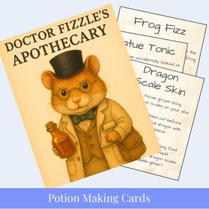 Apothecary Cards for Kids Magic Potion Recipe Cards Montessori Sensory Play Wizard  Activity
