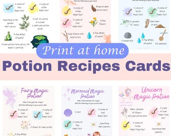 Printable Potion Recipe Cards Kids' Mud Kitchen Activity (Digital Download)