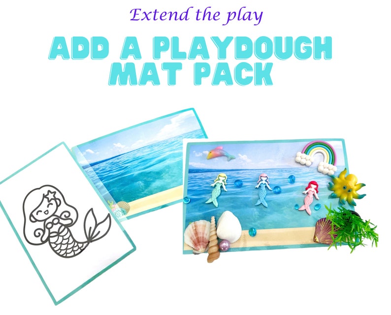 Mermaid Play Dough Kit Sensory Play Kit Sensory box Birthday Gift Girl Kids Gift Playdoh Birthday Ideas image 3