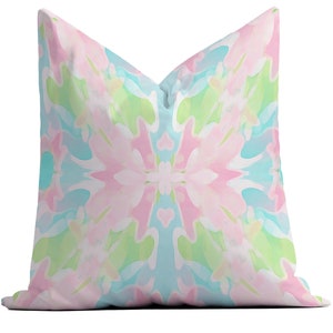 Cabana Confidential Throw Pillow: Pastel Watercolor Abstract Home Decor