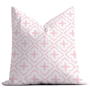 Savannah Sand Dollar Throw Pillow, Pink and White, Floral, Preppy Home Decor, Modern, Southern, Couch Pillow, Pillow Cover, Lumbar Pillow