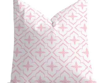 Savannah Sand Dollar Throw Pillow, Pink and White, Floral, Preppy Home Decor, Modern, Southern, Couch Pillow, Pillow Cover, Lumbar Pillow