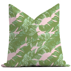 Cabana Palms Throw Pillow: Modern Watercolor Palm Print